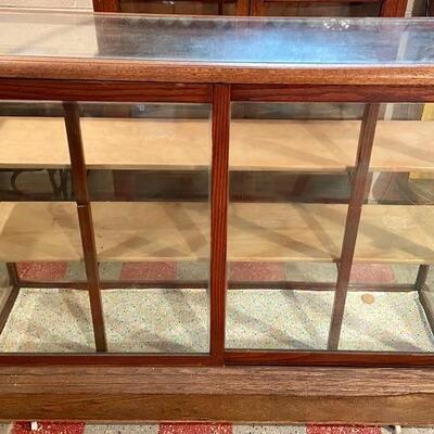 Lot 6: Wooden Display Case on Casters