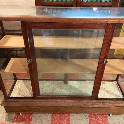 Lot 6: Wooden Display Case on Casters