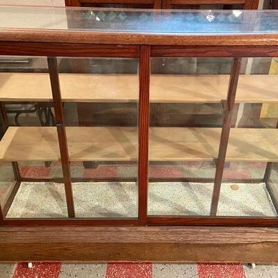 Lot 6: Wooden Display Case on Casters