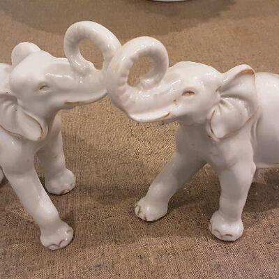 Pair of White Elephant figures