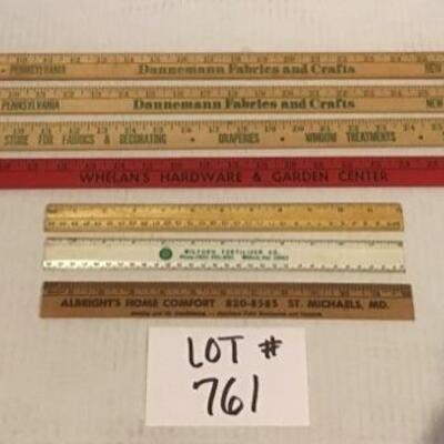 H - 761 Lot of Antique Advertising Yard Sticks & Rulers
