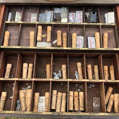 Lot 55 G: Antique Boyle Needle Co. Case & Sears Sewing Machine Table
