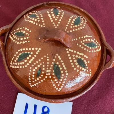 Lot 118 - Pottery Pot with lid