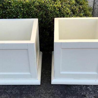 Pair of White Storage Cube Tables or Stools YD#020-1220-00045