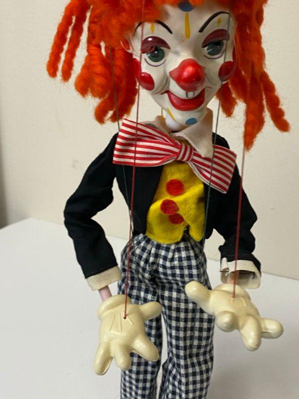 Vintage Bimbo The Clown Marionette Pelham Puppets England YD#020-1220-00130