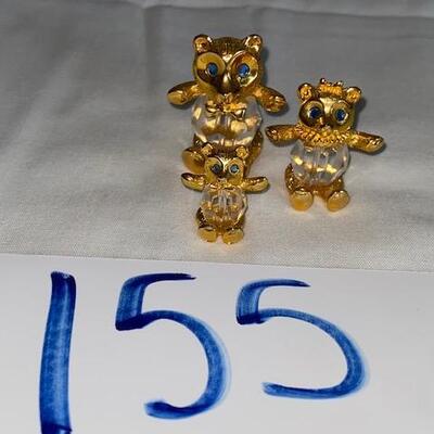 Lot 155 - Swarovski Trimlite set of three bears