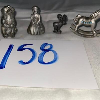 Lot 158 - 4 Pewter figurines