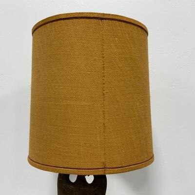 .142. VINTAGE | Amber Glass Eagle Lamp