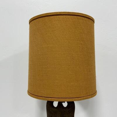 .142. VINTAGE | Amber Glass Eagle Lamp