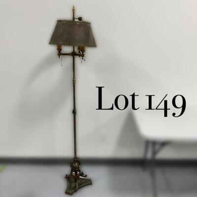 .149. ANTIQUE | Copper Shade Floor Lamp | Heavy Base