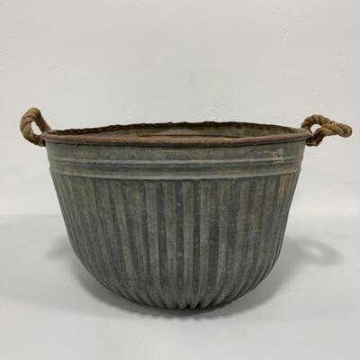 .150. FARM FRESH | Large Galvanized Bushel Basket