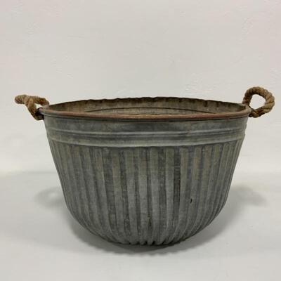 .150. FARM FRESH | Large Galvanized Bushel Basket