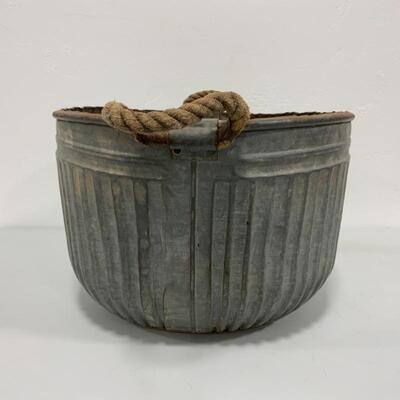 .150. FARM FRESH | Large Galvanized Bushel Basket