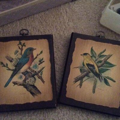 Lot 68:  Vintage Bird Plaques And More