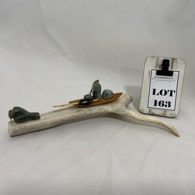 .163. VINTAGE | Native Alaskan Made | Antler & Soapstone Carving