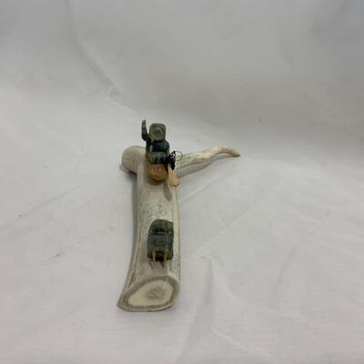 .163. VINTAGE | Native Alaskan Made | Antler & Soapstone Carving