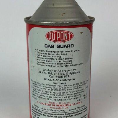 #111 vintage automobilia DUPONT GAS GUARD ADVERTISING TIN