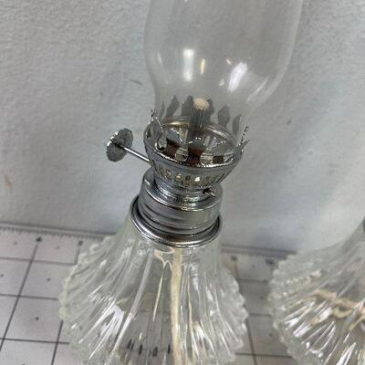 #204 2 Clear oil Lamps - never been used 