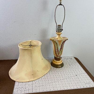 #213 Antique Porcelain Lamp with Shade 