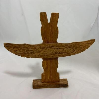 .164. VINTAGE | Native Alaskan Made | Carved Two-Headed Totem Pole