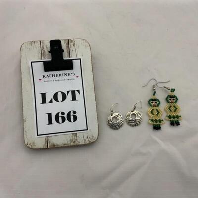 .166. Sterling Silver | Jean Ferrier | Inuit Beaded | Earrings 