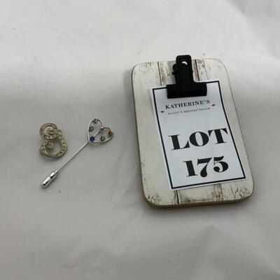 .175. MODERN | Two Womenâ€™s Lapel Pins
