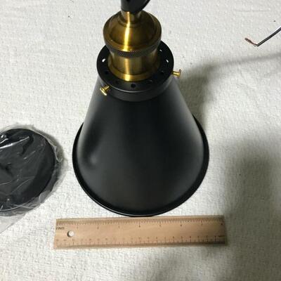 1 of 4 Sconces with Black Metal Cone Shade 