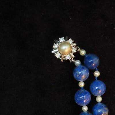 Vintage Blue Lapis Necklace 