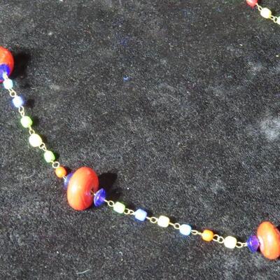 Long Glass bead necklace 