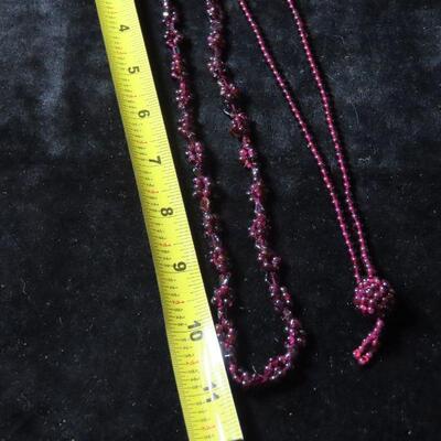 Glass Garnet necklaces