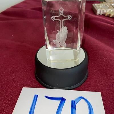 Lot 170 - Religious crystal with lighted base