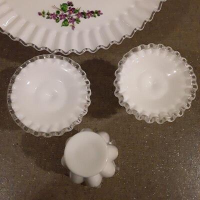 Lot White with Purple Flower set