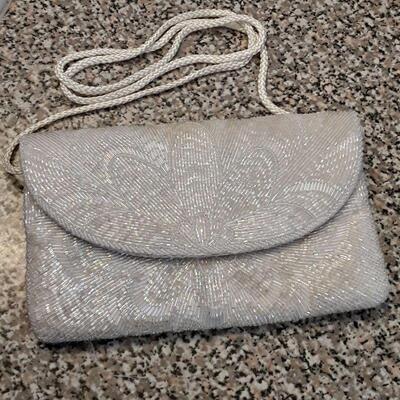 Carla Marchi white beaded purse