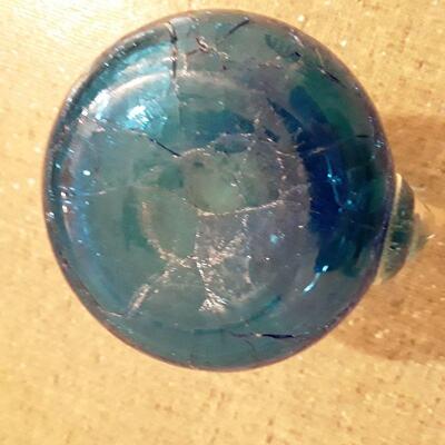 Blenko Cobalt Crackle Glass