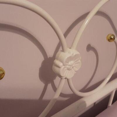 Full size White Metal scrolled head board