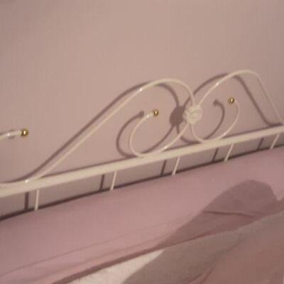 Full size White Metal scrolled head board