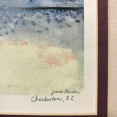 Charleston watercolor of rainbow row 