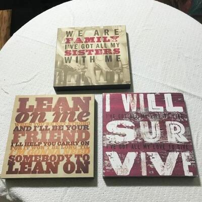 Set of 3 Plaques from Lyricology