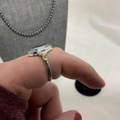 .177. Hematite Necklace | Stud Earrings | SS Ring