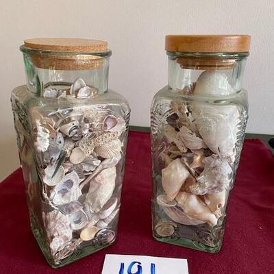 Lot 191 - two glass containers full of shells