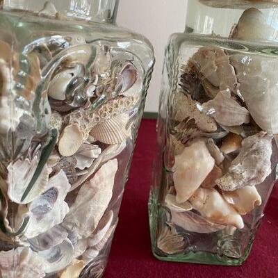Lot 191 - two glass containers full of shells