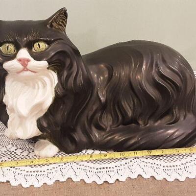 Ceramic tuxedo cat