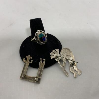 .182. STERLING | Ring & Brooches | 12g