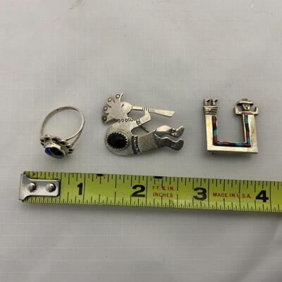 .182. STERLING | Ring & Brooches | 12g