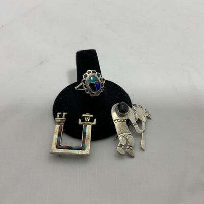 .182. STERLING | Ring & Brooches | 12g