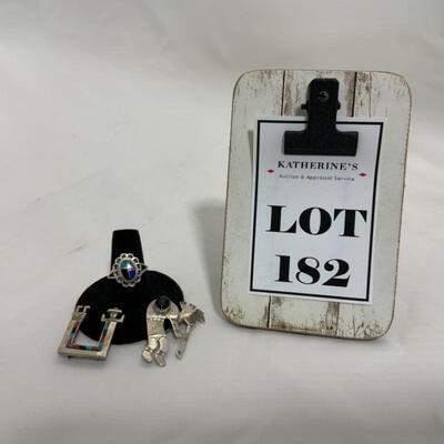 .182. STERLING | Ring & Brooches | 12g