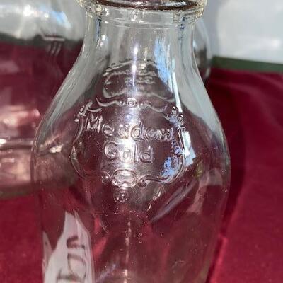 Lot 200- Vintage Milk Bottles, Meadow Gold