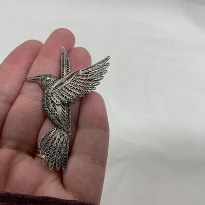 .187. STERLING | VINTAGE | Hummingbird Brooch | 7g