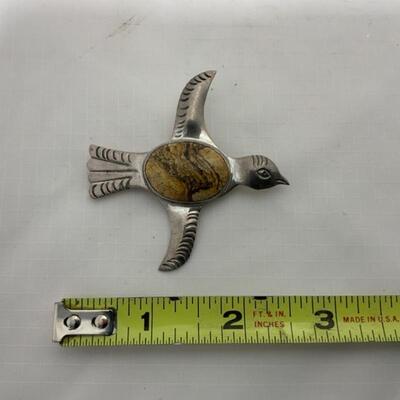 .191. STERLING | Dove Brooch | Cream Granite Stone | 15g