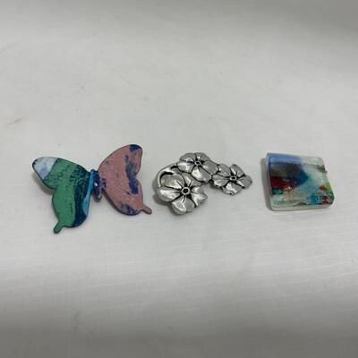 .193. Colorful Butterfly | Glass Pendant | Poppy Pin